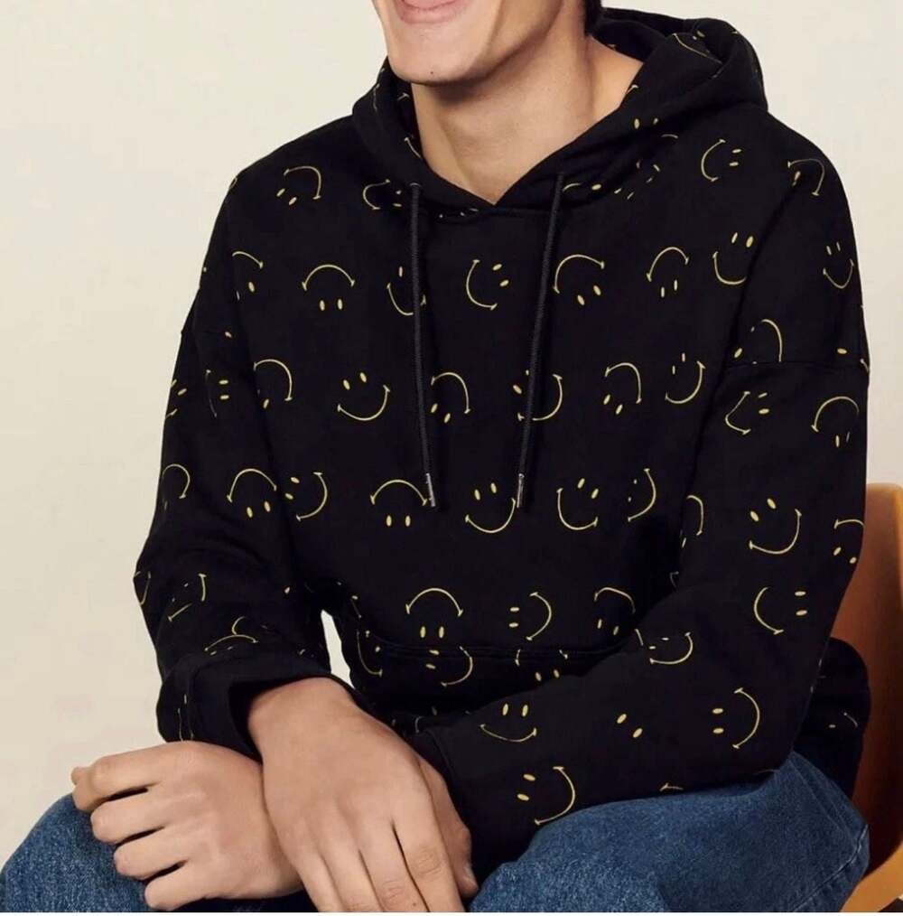 Sandro x Smiley All Over Print Hoodie Black XXL Brand new! Unisex or mens